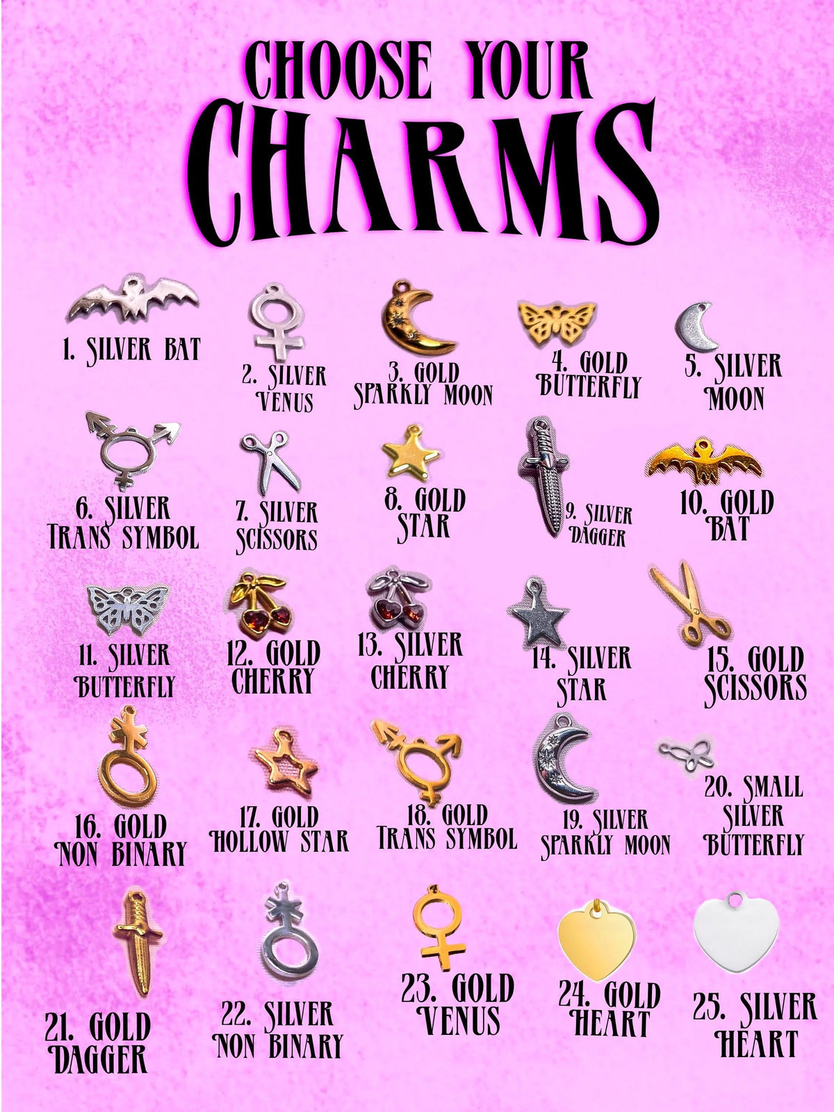 Choose your charms guide, charms 1 to 25