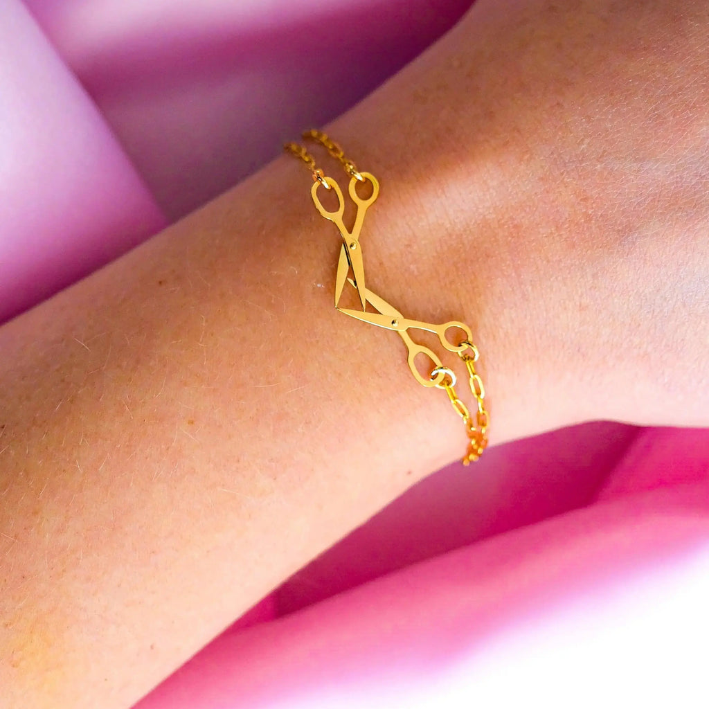 Gold Scissor bracelet in 304 stainless steel Leftbians