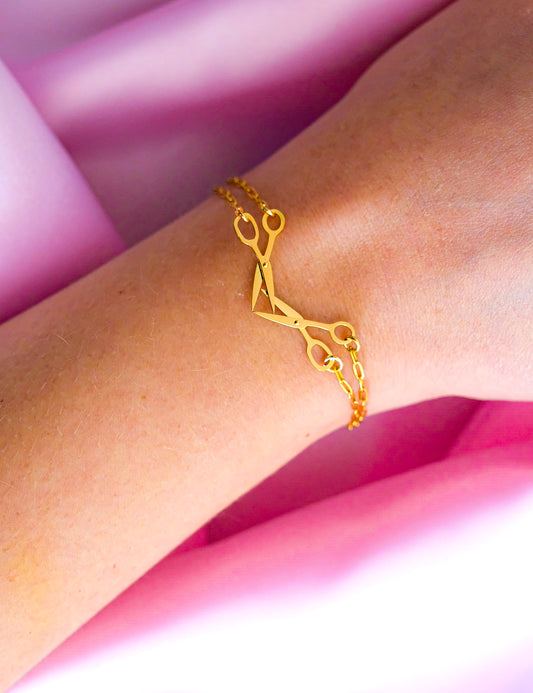 Gold Scissor bracelet in 304 stainless steel