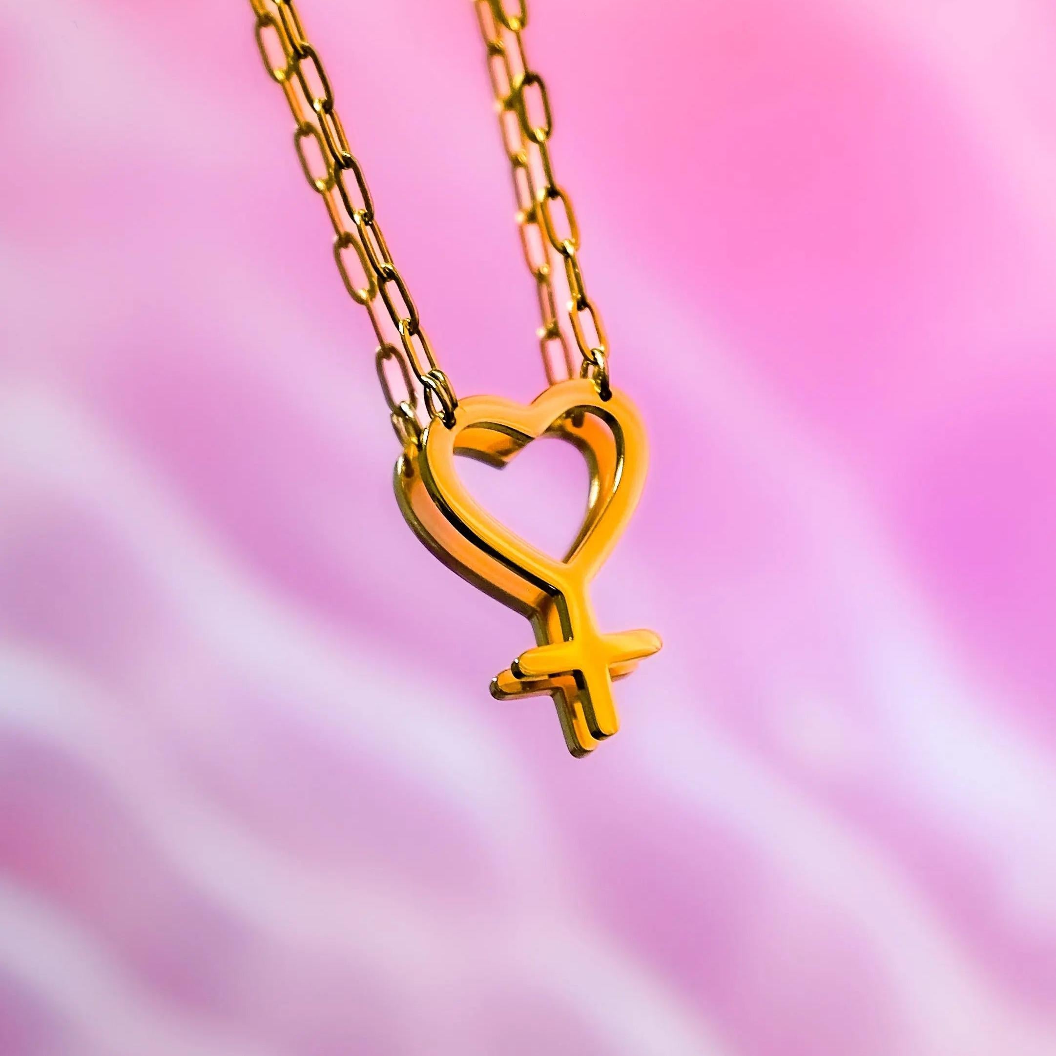 Gold Heart Venus necklace in 304 stainless steel Leftbians