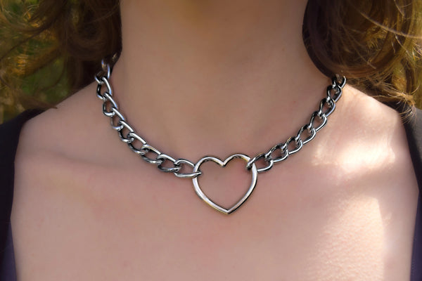 Heart O ring chain choker necklace Leftbians