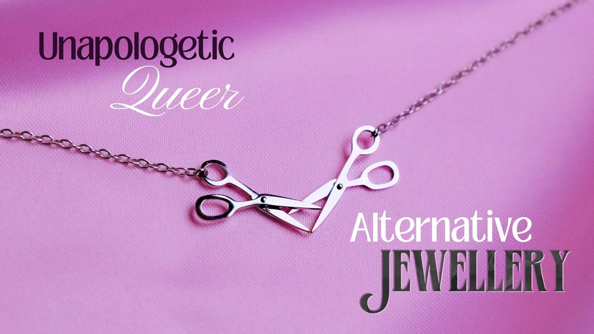 Unapologetic Queer, Alternative Jewellery - Leftbians scissors necklace hero banner