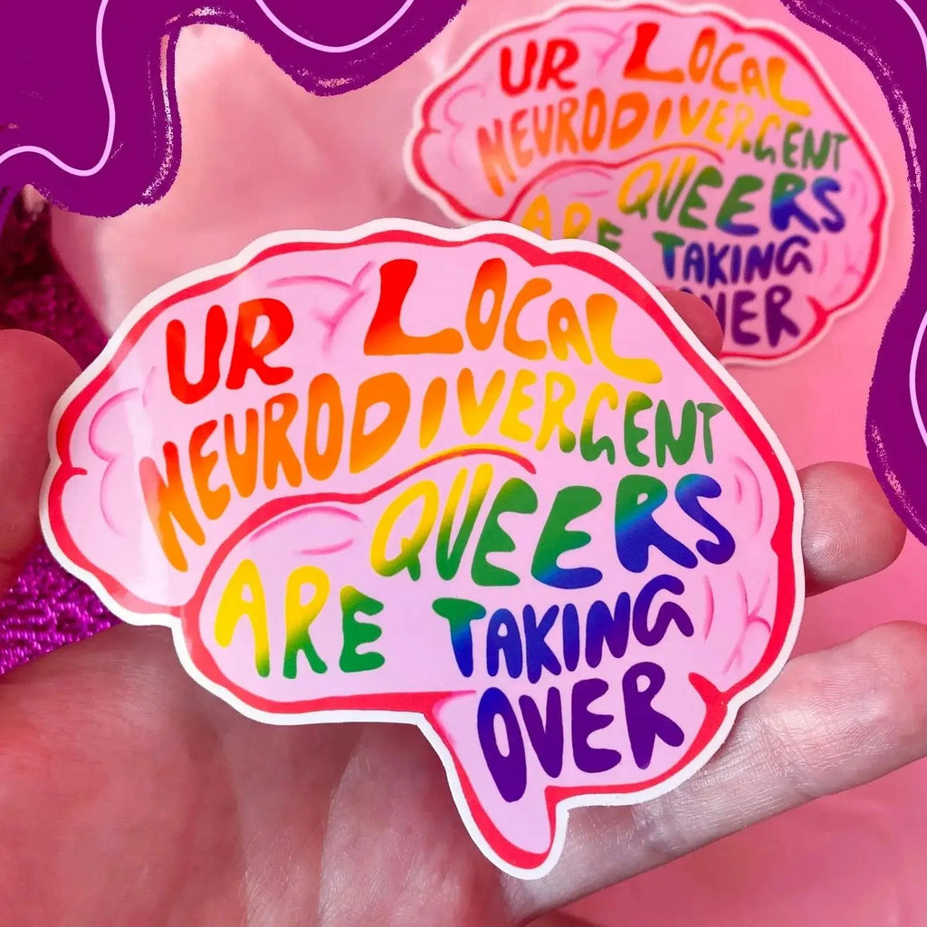 Neurodivergent queer sticker, ADHD and Autism funny original design sticker Leftbians