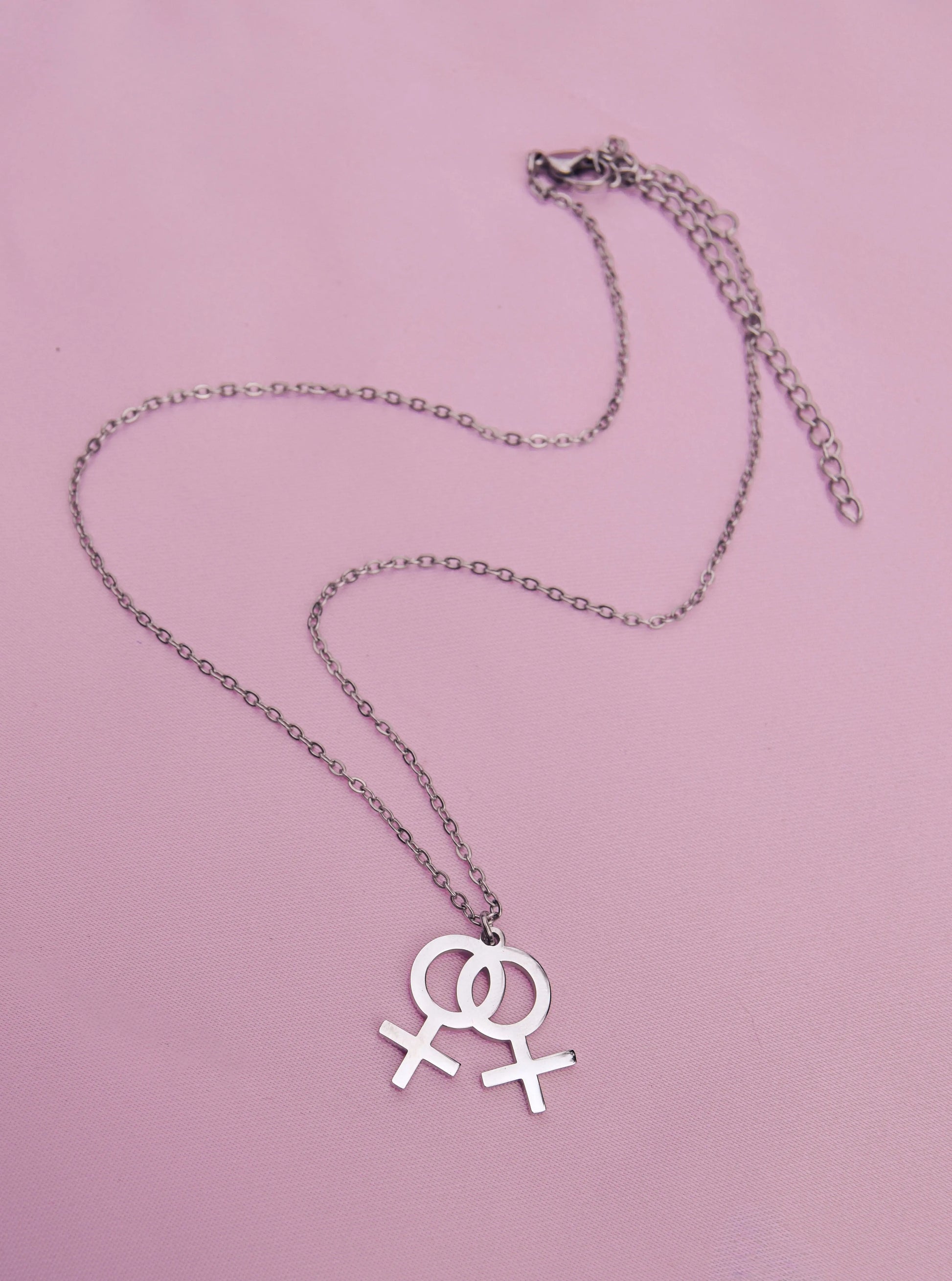 Double venus symbol necklace in 304 stainless steel Leftbians