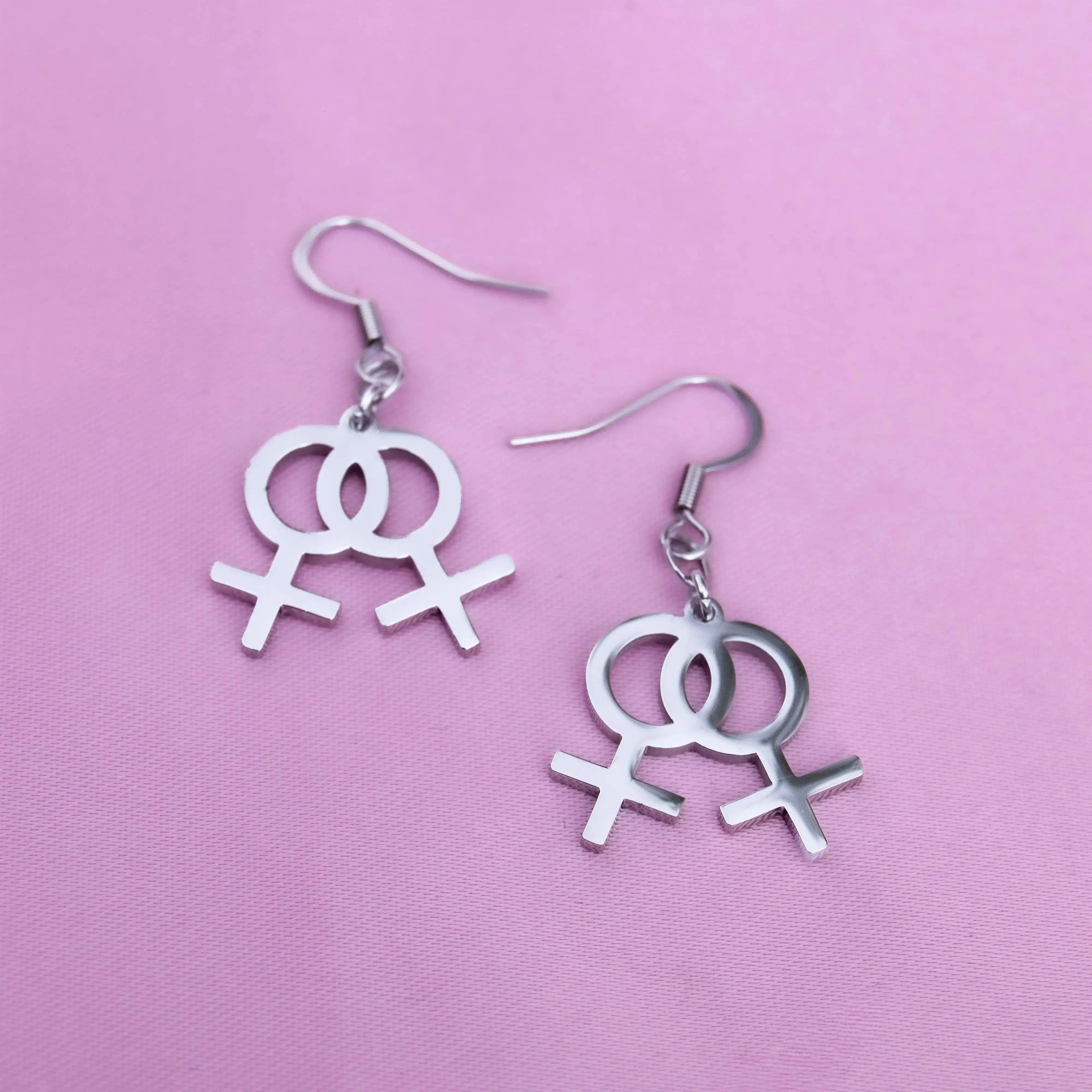Double venus earrings in 304 stainless steel Leftbians