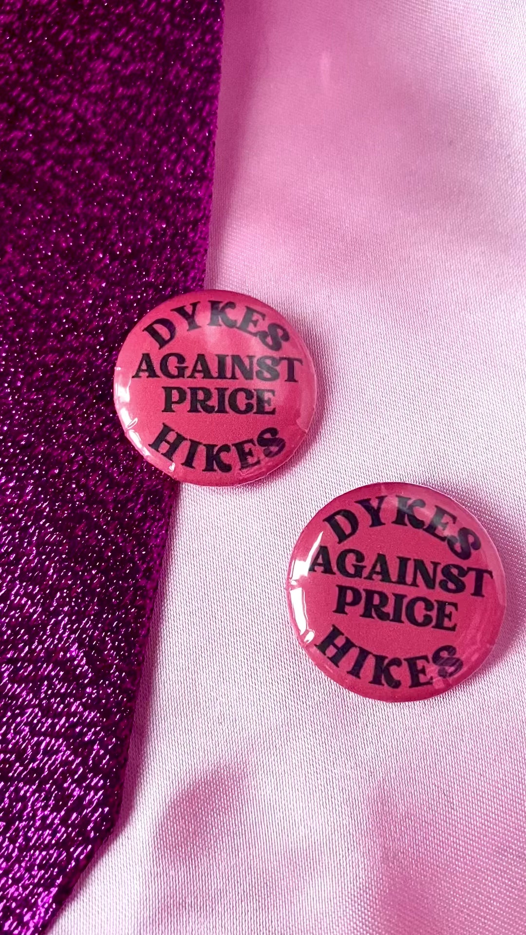 Dykes against price hikes badge