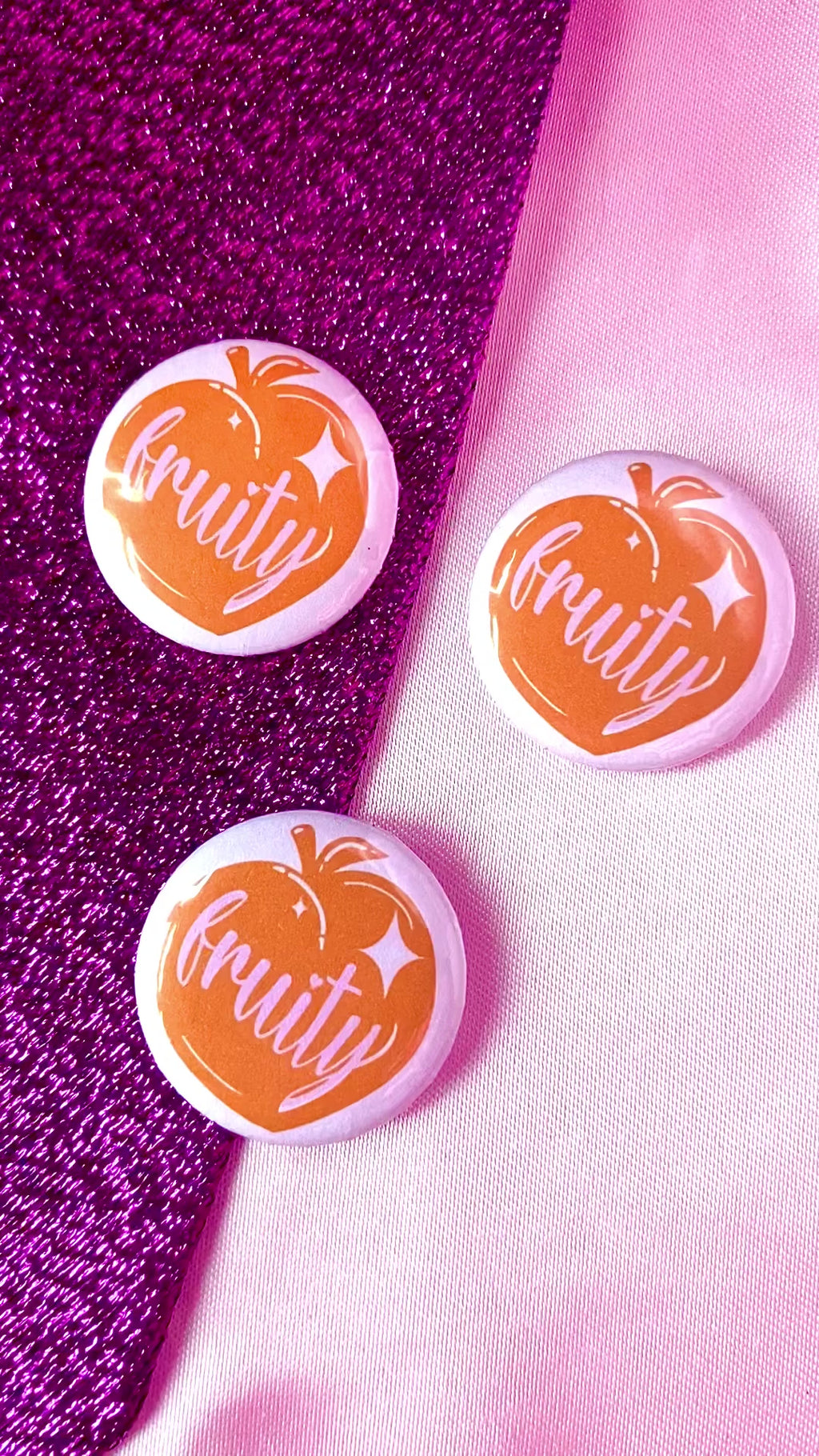 Fruity peach gay pride badge