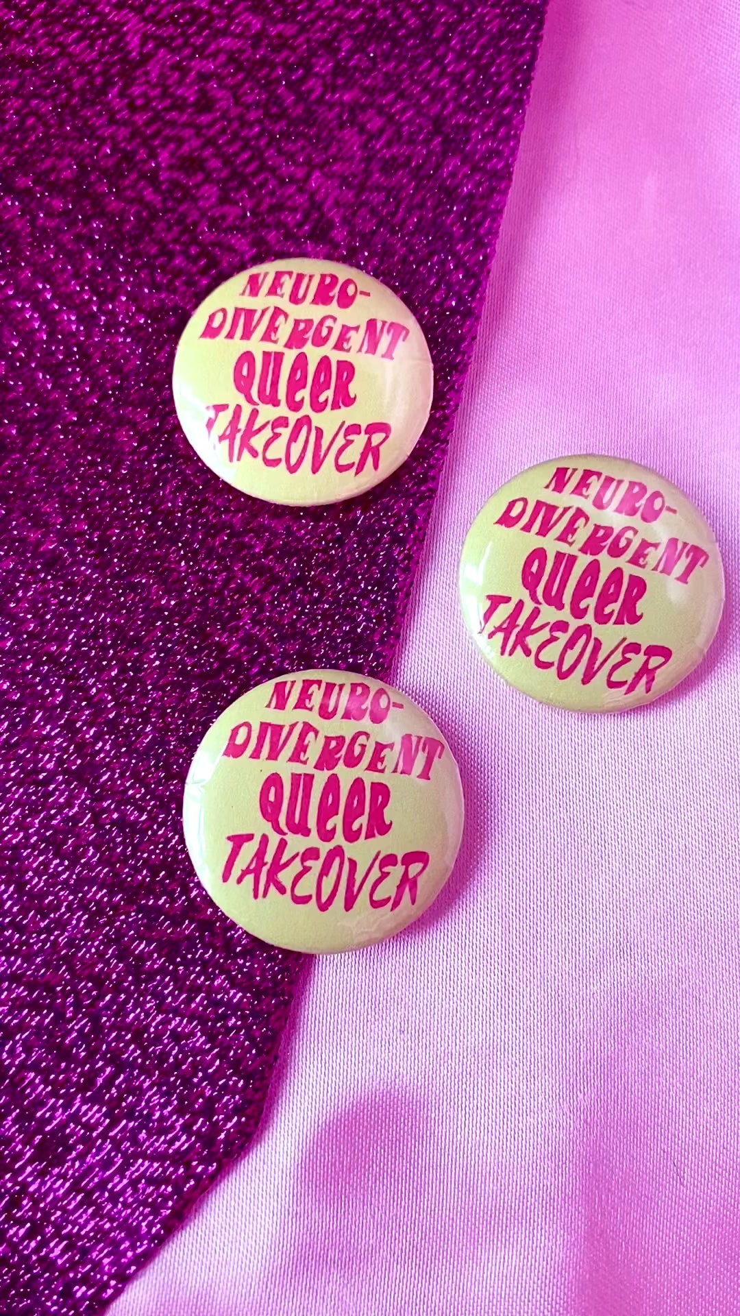 Neurodivergent queer takeover pin badge