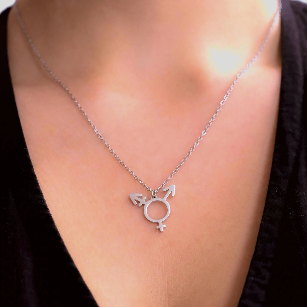 Transgender symbol necklace, 304 stainless steel Leftbians
