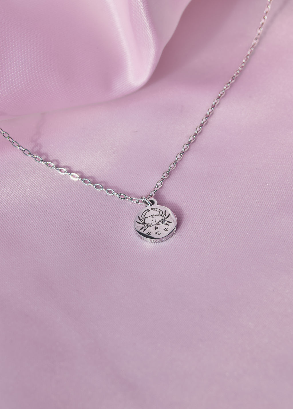 Star Sign Engraved Charm Necklace in 304 Stainless Steel