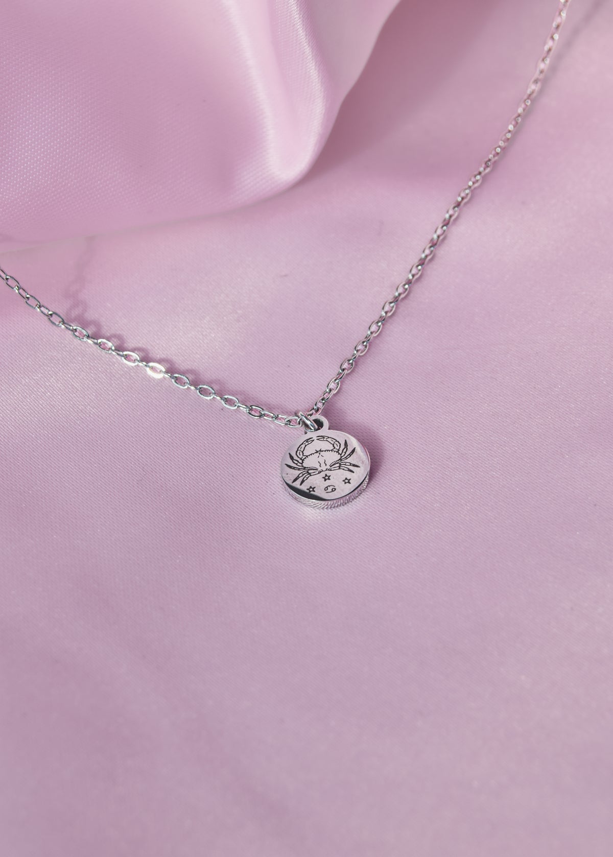 Star Sign Engraved Charm Necklace in 304 Stainless Steel