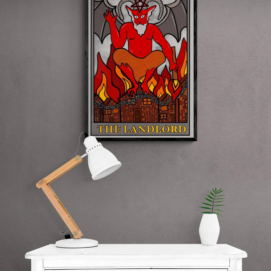 The landlord, The Devil inspired tarot card art print Leftbians