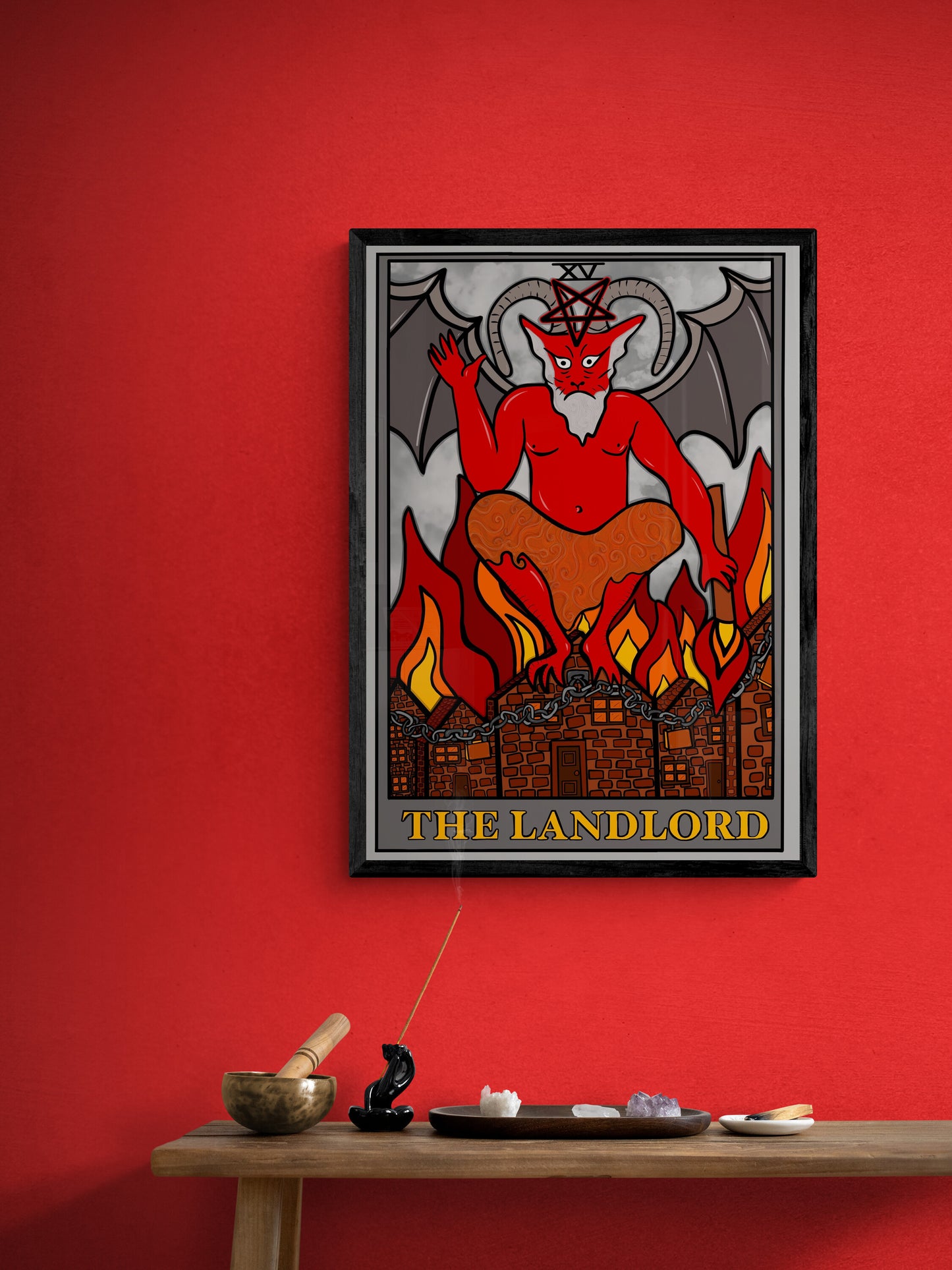 The landlord, The Devil inspired tarot card art print