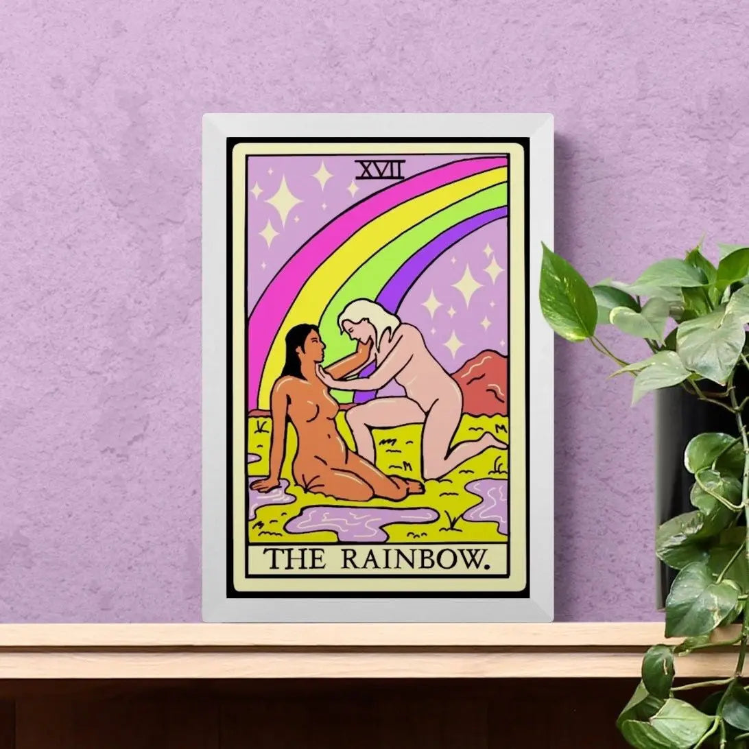 The rainbow, tarot card sapphic lesbian wall art Leftbians