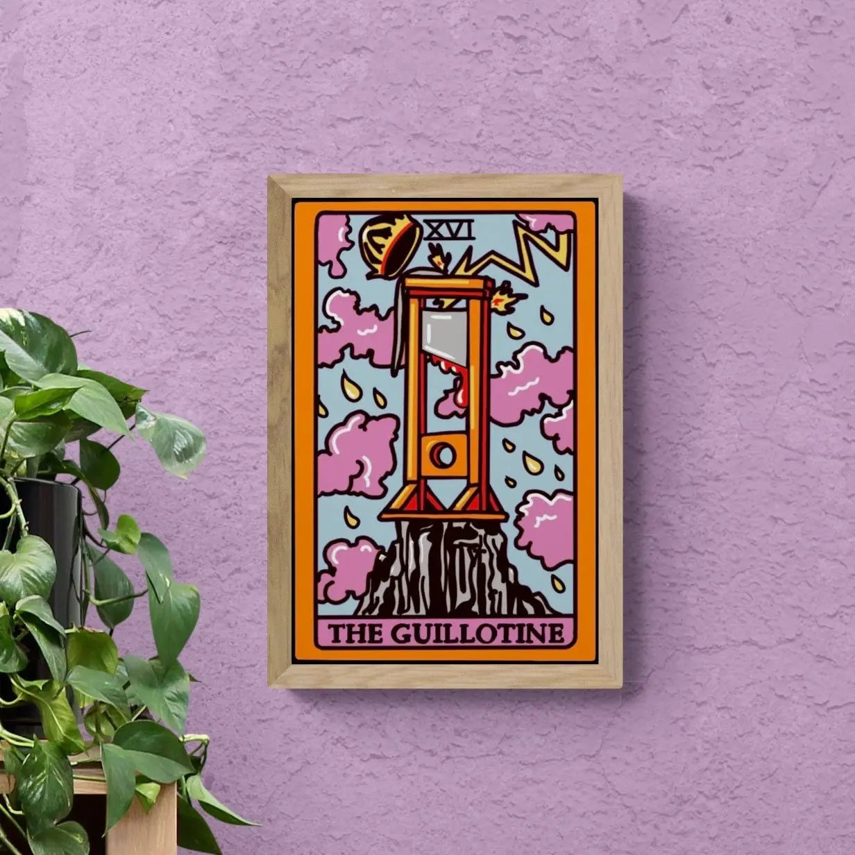 The Guillotine, original tarot card art print Leftbians