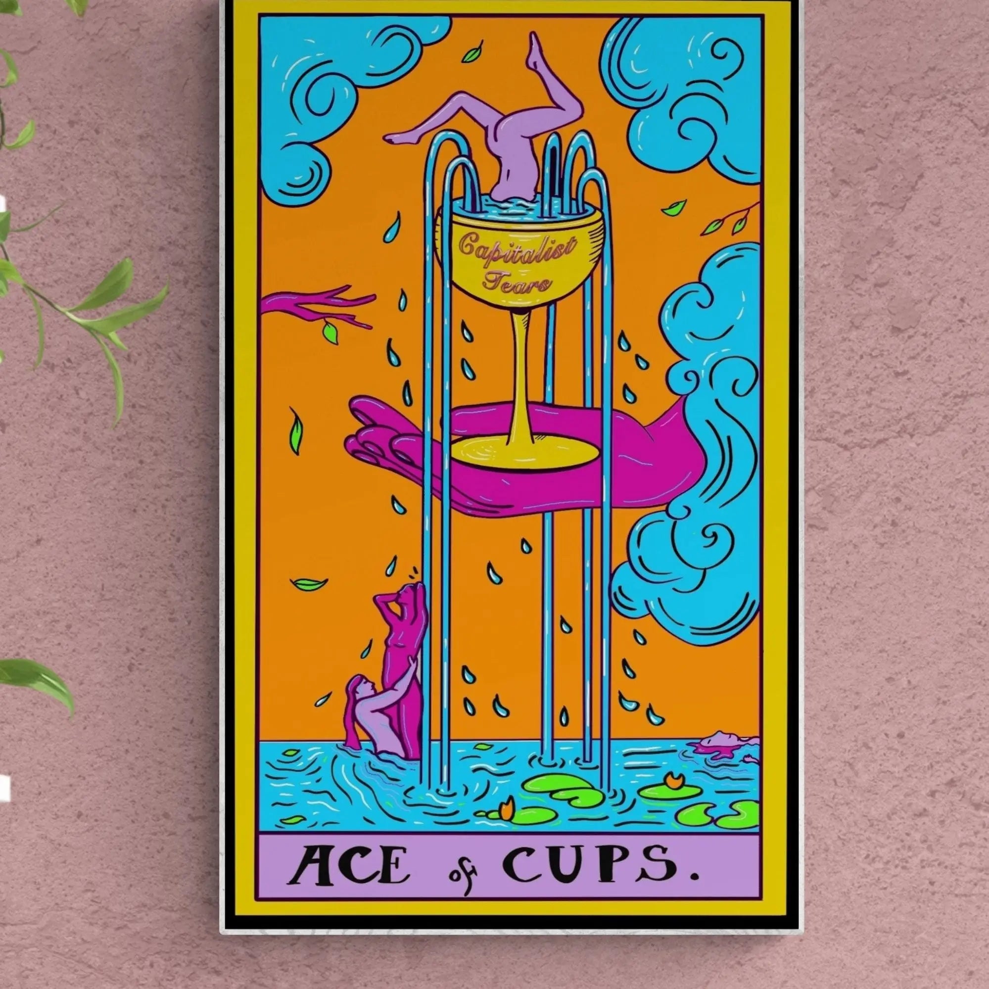 Ace of cups tarot card wall art print Leftbians
