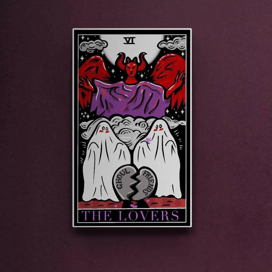 The lovers halloween tarot card wall art Leftbians