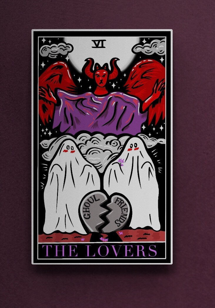 The Lovers tarot card beige Tote Bag