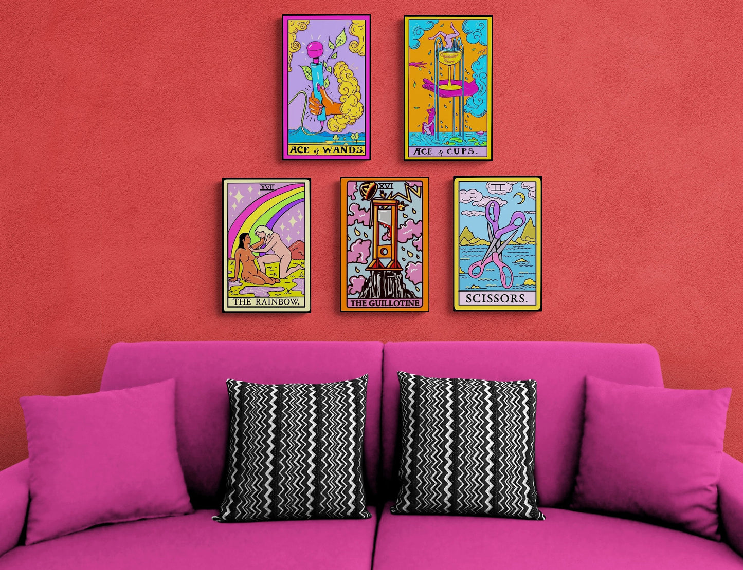 The rainbow, tarot card sapphic lesbian wall art