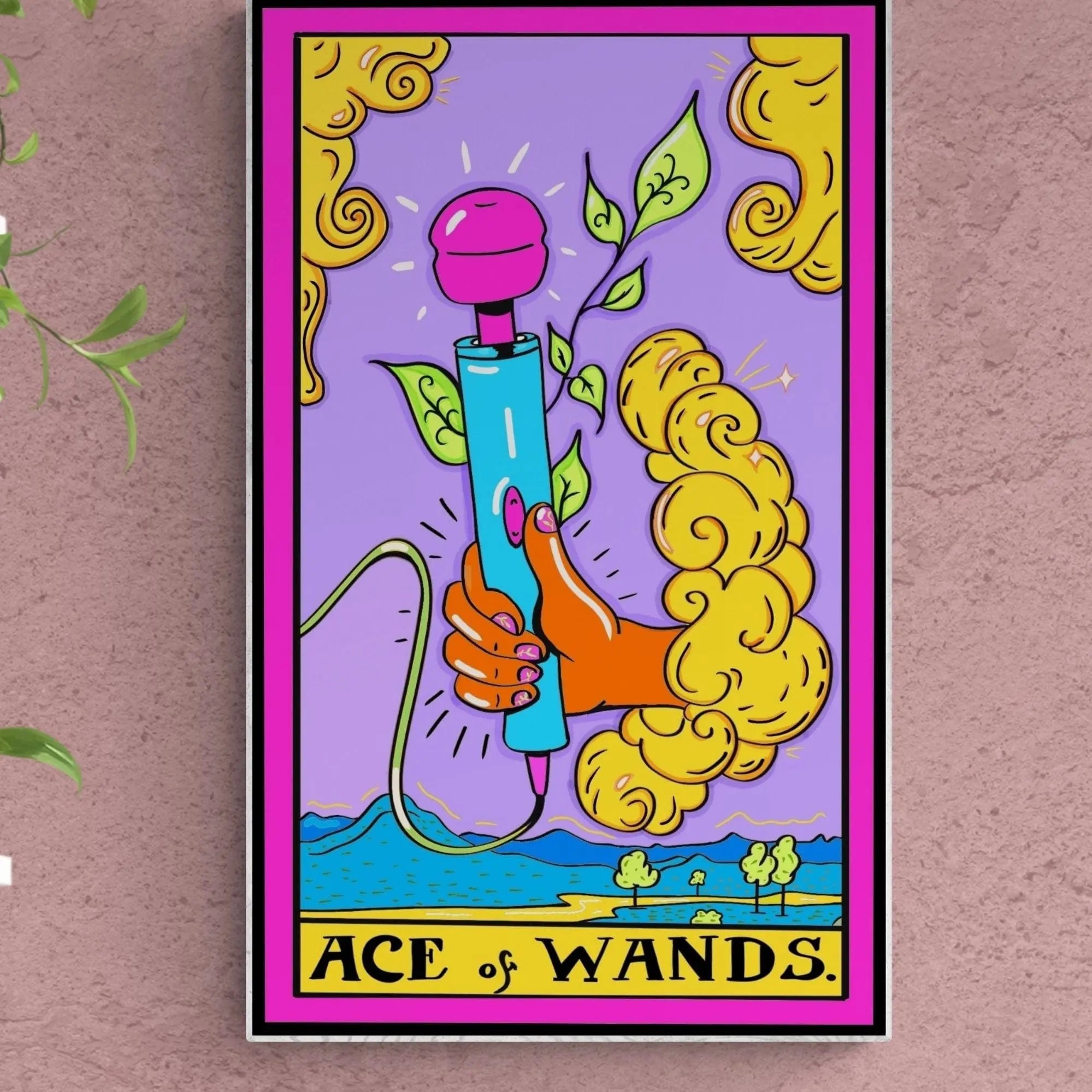 The Ace of Wands Tarot card art print Leftbians