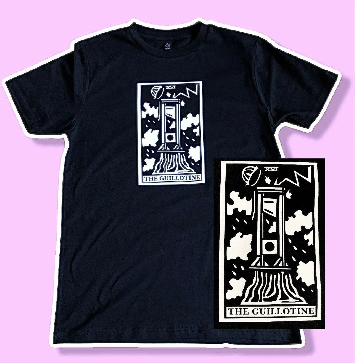 The GUILLOTINE, tarot card black T-shirt Leftbians