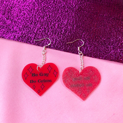 Be Gay Do crime earrings love heart earrings