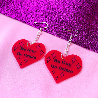 Be Gay Do crime earrings love heart earrings