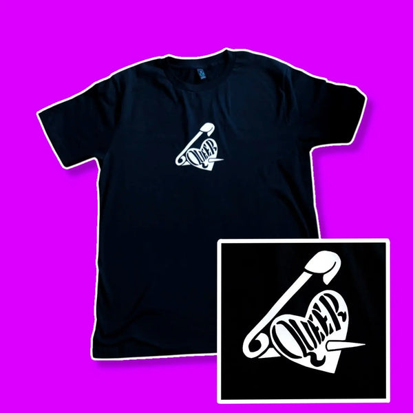 Queer safety pin T-shirt Leftbians