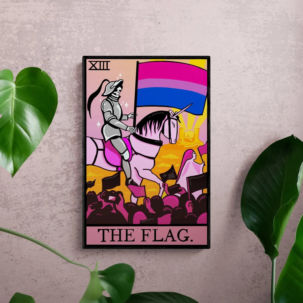 Bisexual pride flag tarot card wall art Leftbians