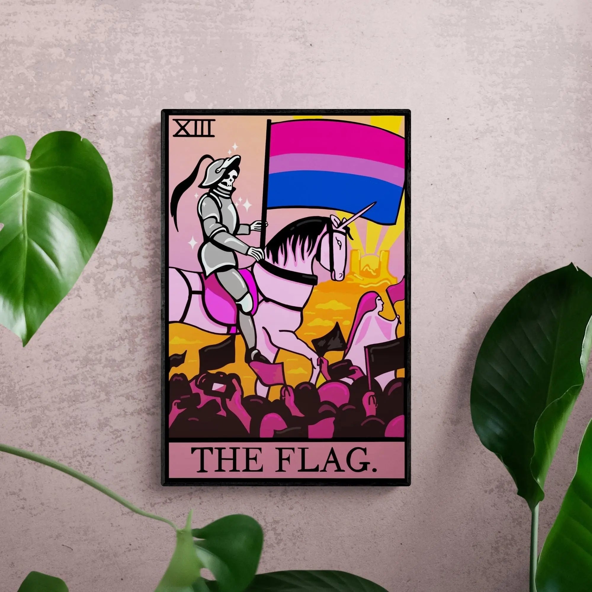 Bisexual pride flag tarot card wall art Leftbians