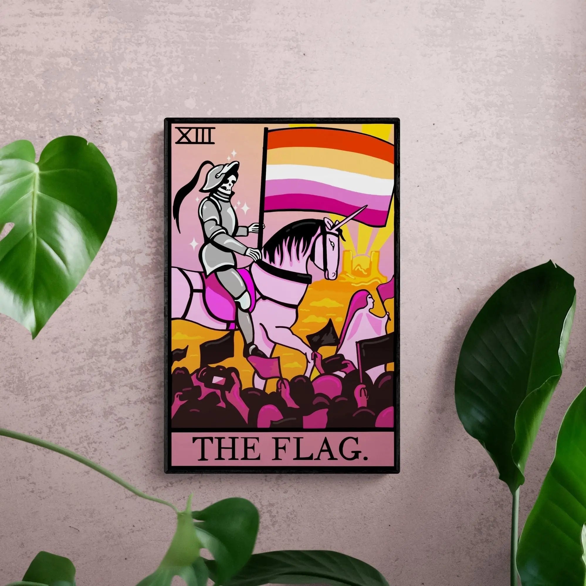 Lesbian pride flag tarot card wall art Leftbians