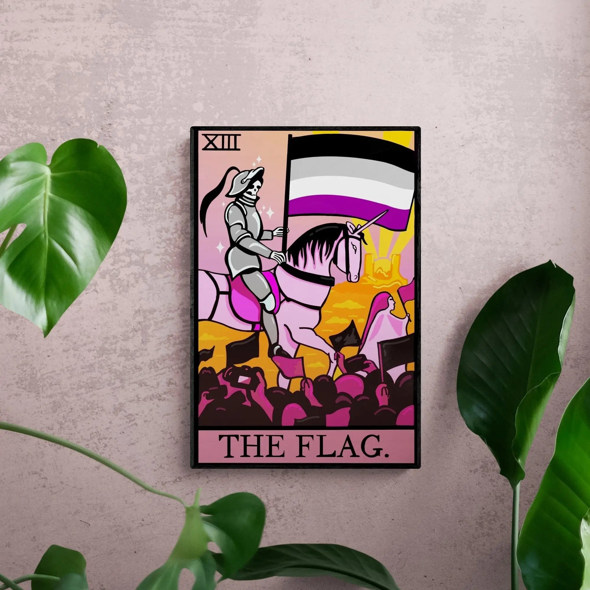 Asexual pride flag tarot card print Leftbians