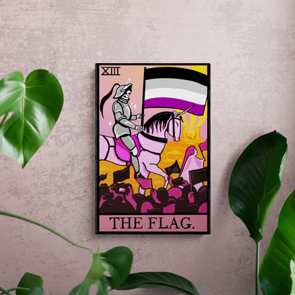 Asexual pride flag tarot card print