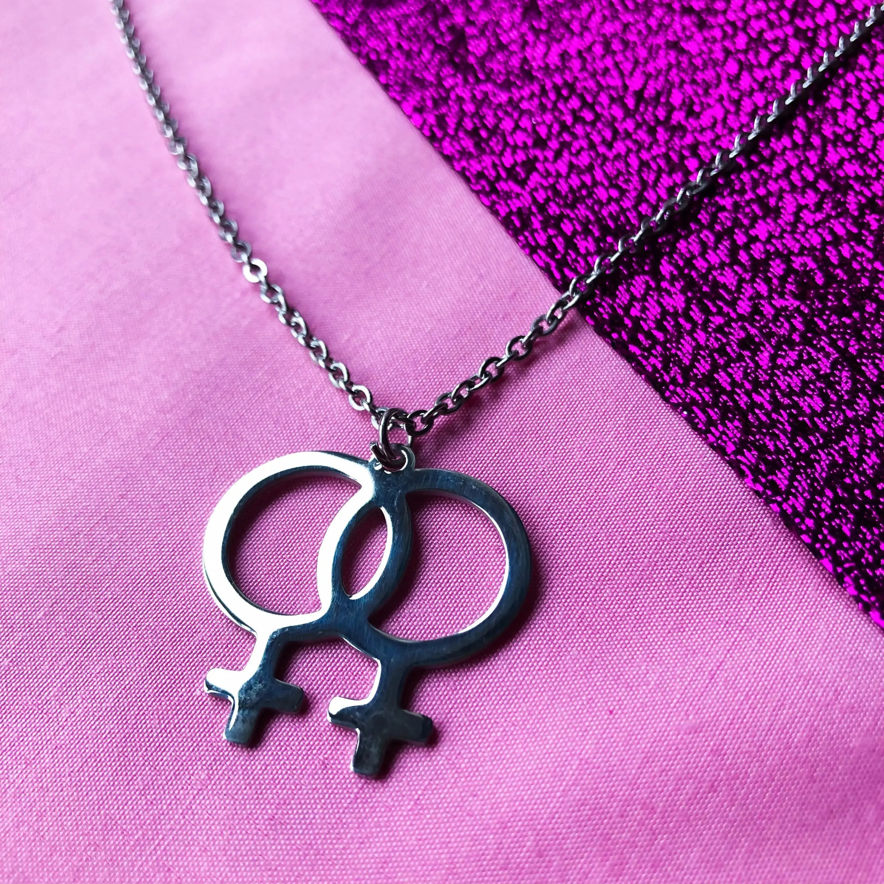 Double Venus stainless steel necklace Leftbians