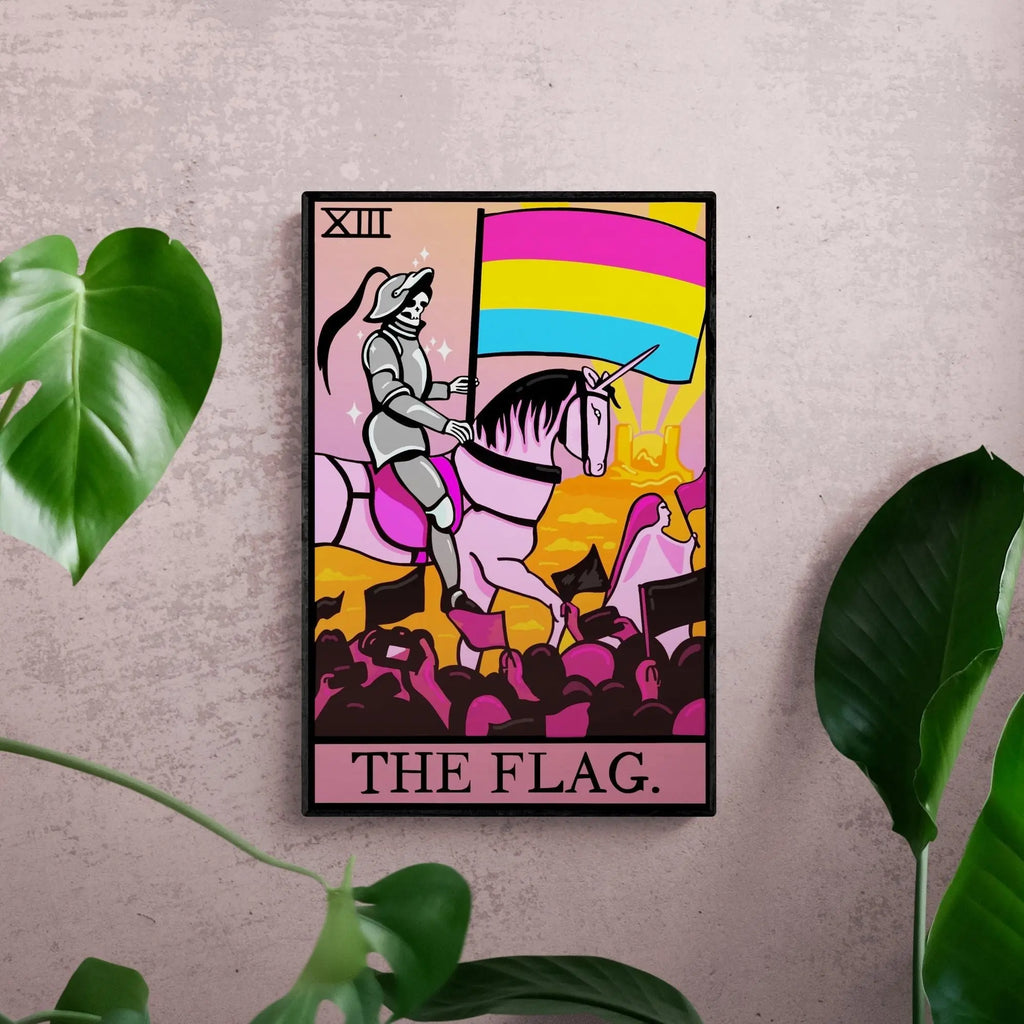 Pansexual pride flag tarot card wall art Leftbians