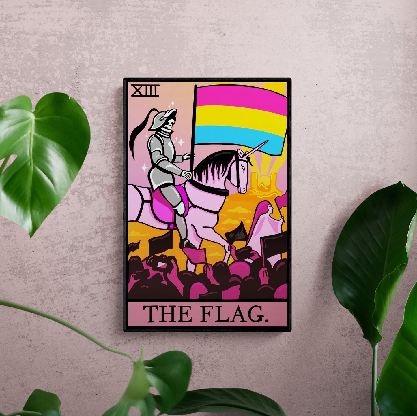 Pansexual pride flag tarot card wall art