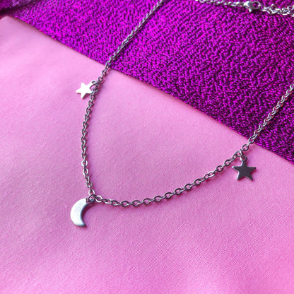 Moon and Stars charm necklace.